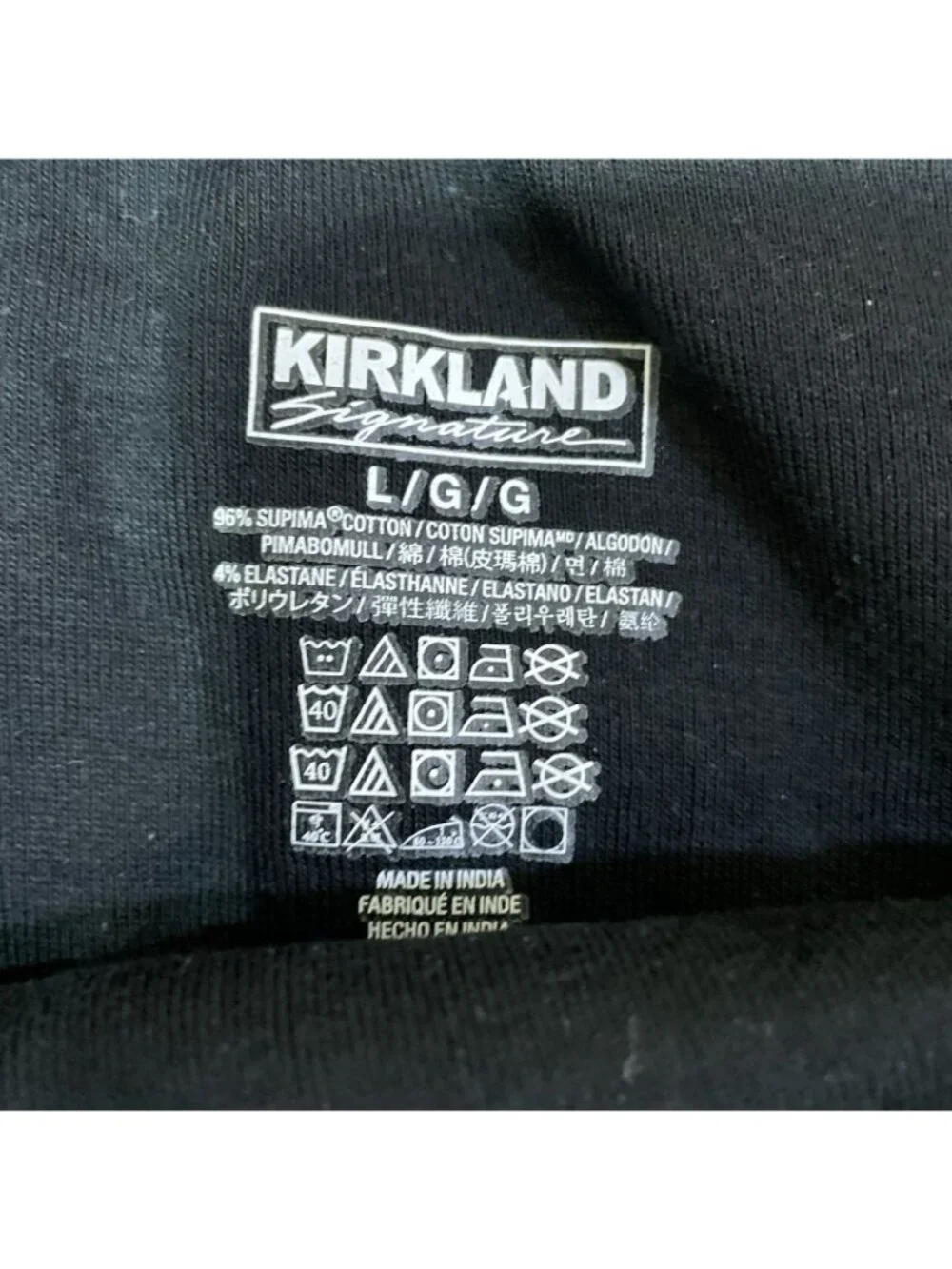 NWT Kirkland Signature Men's L Black Supima Cotton Boxer Briefs 4 Pack